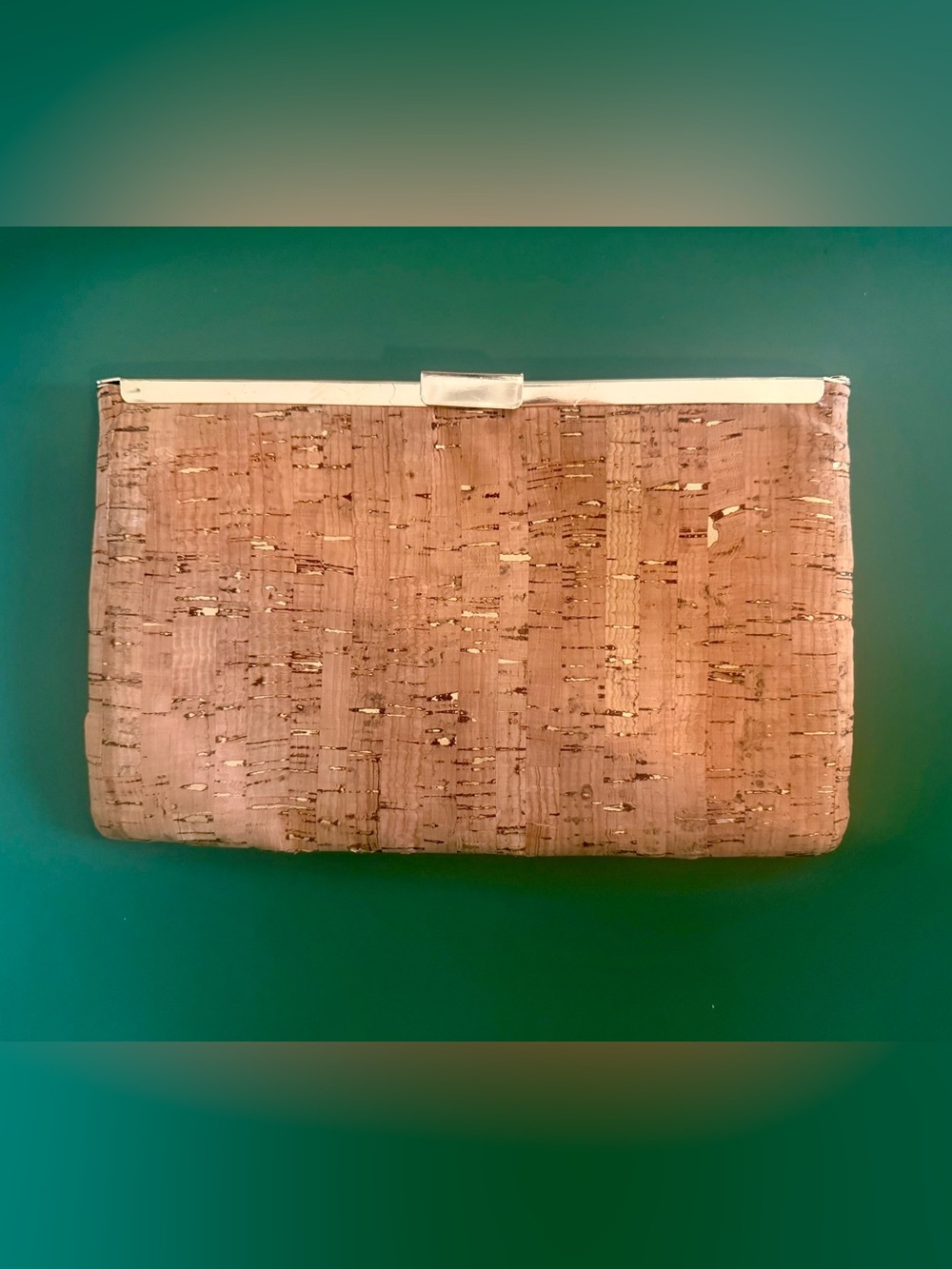 J. Crew Cork Envelope Clutch with Gold Accent